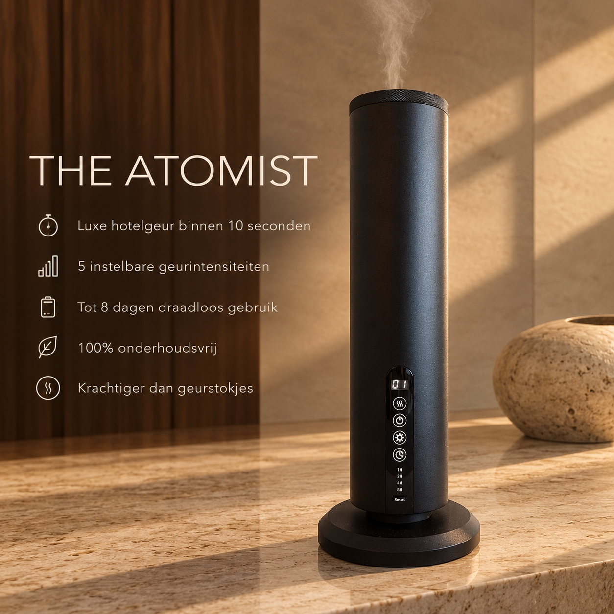 The Atomist - Luxe Waterloze Geurdiffuser met App | Tot 100 m²